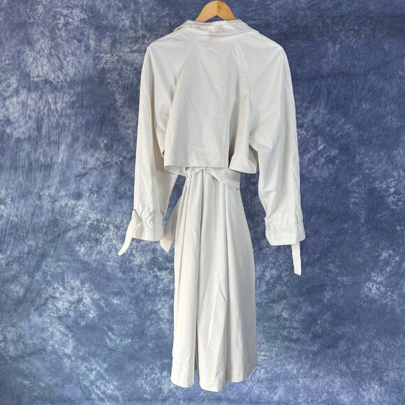 H&M White Trench Coat Sz M - Picture 2 of 5